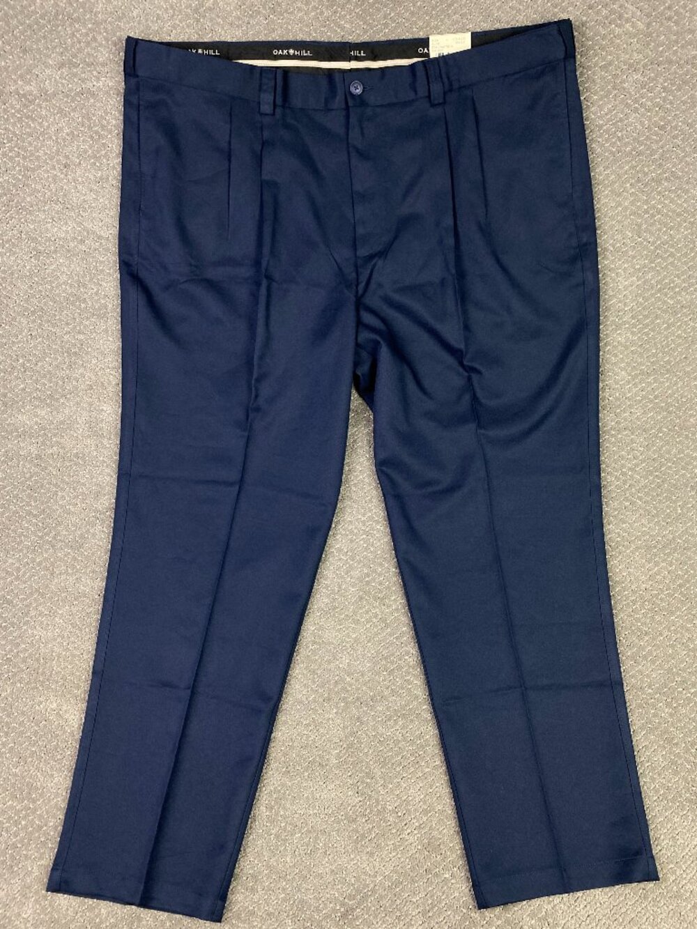 Oak Hill Dress Pants Slacks Mens 50x32 Navy Blue Pleated Pleats NEW NWT